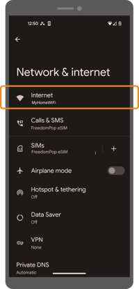Select WiFi Settings