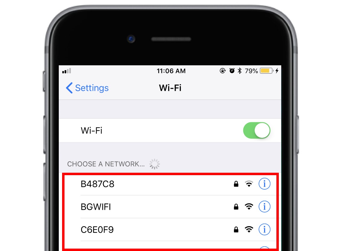 Select a WiFi network